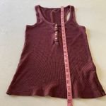 Aerie  Burgundy Ribbed Henley Tank Top Women’s Medium Racerback Photo 3