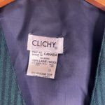 Clichy Green & Navy Striped 100% Wool Button Front Vest Crested Buttons Size 10 Photo 6
