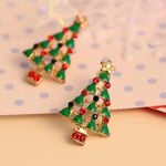 Women Christmas Tree Crystal Ear Stud Earrings Charm Party Jewelry Xmas Red Photo 4