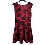 City Studio Women Floral Holiday V Neck Sleeveless Tiered Dress Size 5 Red Black Photo 6
