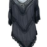 Dreamers  Boho Crochet Gray Top size L Photo 1