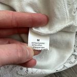 White Cropped Hoodie with Lace Detail Size M Size M Photo 4