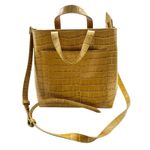 Madewell The Zip Top Transport Crossbody Bag Brown Embossed Crocodile Leather Photo 2