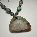 A. V. Max Stone Pendant Beaded Necklace Semi Precious Stones / Turquoise Etc Photo 1