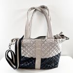Oliver Thomas Kitchen Sink Colorblock Tote Quilted Bag Purse Gray Black Photo 0