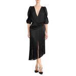 MAGDA BUTRYM Wels Black Asymmetric Layered Fringed Silk Photo 12