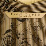 Fred David  Black and White Pleated Blouse Size Medium Photo 5