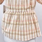 BP New Plaid Sweetheart Neck Peplum Puff Sleeve Photo 13