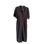 Faherty Topanga Drape Shirtdress Tencel Linen Blend Washed Black Small Photo 3