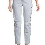 Driftwood Jeans Women’s Gizelle Geometric Embroidered Light Wash Ripped Ankle 29 Photo 0