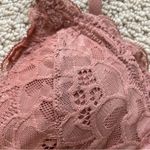 Aerie  Dusty Coral Rose Lace Triangle Bralette XS Photo 1