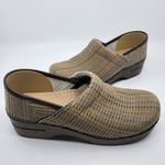 Dansko Professional Clogs Canvas Fabric Khaki Dot Pattern Shoes Women’s Size 41 Photo 2