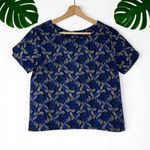 AQUA Floral Print Structured Tulip-Sleeve Blouse Photo 2