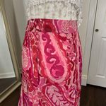 Avenue Fairy Floral Flower Pink 100% Silk Midi Flowy Skirt Plus Size 16 XL Photo 4