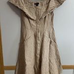 Saks 5th Avenue Saks Fifth Avenue Beige and White Striped Dress Size 2 Photo 7
