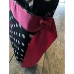 Z Initials Polka Dot Ribbon Purse Tote Handbag Shoulder Bag Embroidered Black Photo 5