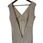 En Francais by Huey Waltzer Sparkle Knit Maxi Dress Beige Vintage size 8 Tan Photo 3
