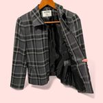 Kasper Cute vintage 90’s wool blend windowpane plaid zip front blazer/jacket pockets Photo 4