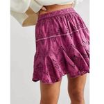 Free People Serenity Eyelet Mini Skirt Skort in Dreamy Mulberry Size Medium Photo 1