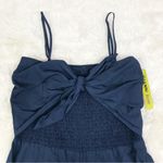 Gianni Bini Navy Blue Tie Front Spaghetti Strap Wide Leg Jumpsuit Size 10 New Photo 2