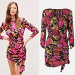 For Love & Lemons  Dakota Long Sleeve Ruched Floral Mini Dress Small NWT Photo 12