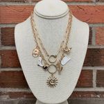 Western Sunburst Charm Necklace Set Gold Photo 1