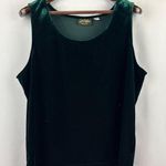 Bob Mackie Women’s Vintage XL Emerald Green Velvet Sleeveless Blouse Photo 0