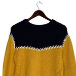 ZARA Chunky Color Block Beaded Embroidered Cable Knit Texture Sweater L Yellow Photo 6