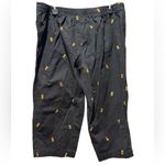 White Stag Pineapple Print Capri Pants Size 14 Black Summer Casual Photo 4