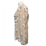 ZARA  Basic Collection Size M Bird Print Shirt Blouse Top Petal Back Hi-Lo Photo 1