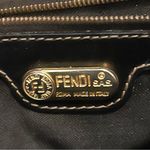 Fendi Vintage Brown PVC With Brown Leather Handle Squared Bag Gold Hardware. Photo 9