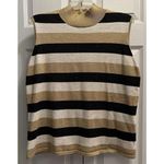 Kathie Lee Mock Neck Shimmer Striped Sleeveless Sweater Tank Top Size XL Photo 0