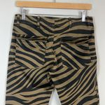 NILI LOTAN Jenna Pants Tiger Print Straight Leg Low Rise Size 2 or 27 Tan Photo 6