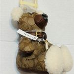 Coach Bear Charm Gold/Khaki in Signature Canvas 77676 Photo 4
