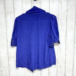 Banana Republic  Shirt Women XS Royal Blue 100 Silk Button Up Long Sleeve Classic Photo 4
