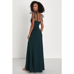 Lulus  Beloved Elegance Emerald Green Tie-Strap Mermaid Maxi Dress Wedding Sz XL Photo 1