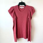 joe's jeans Wool Blend Rib Sweater Womens Size S Slate Rose Puff Sleeves Fitted Photo 2