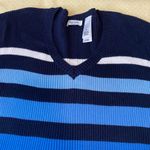 Liz & Co . Women’s Blue Striped Sweater Photo 1