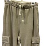 American Eagle Sand High Rise Fleece Baggy Cargo Jogger Unisex Sweatpants Small Photo 1