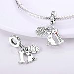Love My Dog With Bone & Paw Charm Silver Photo 0