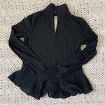 Diane Von Furstenberg  Kalesta 100% Silk Peplum Blouse Black (Size 6) office work Photo 2