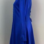 Vintage California Gold Rush Blue Long Sleeve Swing Dress Pearl Buttons Size 10 Photo 7