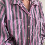 Lee Vintage  Cotton Striped Button Down Top Photo 3