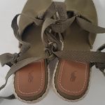 Ralph Lauren Olive Green Espadrille Wedge Sandals Size 7 New Photo 6