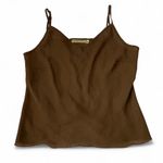 Notations Brown Cami Top V Neck Sleeveless Lined Tank‎ Top Photo 0