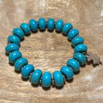 Lucky Brand  Faux Turquoise Beaded Stretchy Bracelet Photo 3