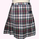 80s/90s vintage Four Corners dark academia plaid pleated mini wrap skirt Red Photo 0