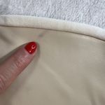 Evereve  S Small Kimberly Faux Leather Crew Neck Sweatshirt Cream Pullover Preppy Photo 9