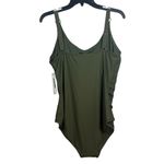 DKNY $79 moss green One-Piece Starburst Swimsuit XL Photo 3