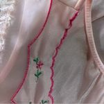 Vintage 70s Cottagecore Pastel Pink Nightgown. S/M. Embroidered Floral Grandma Size M Photo 10